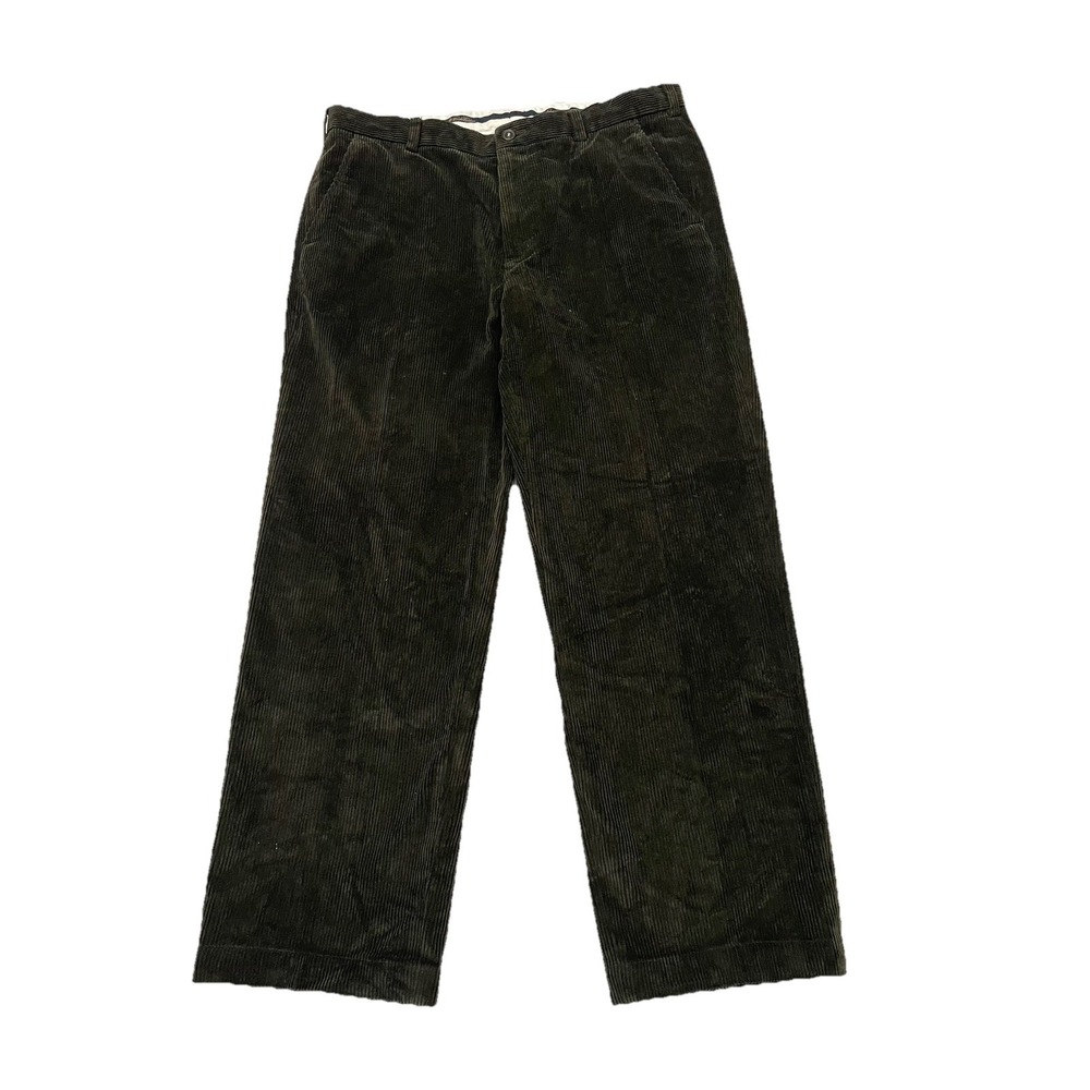 Brooks Brothers Clark Corduroy Pants Men's 35x32 Dark Brown Flat Front‎ Straight